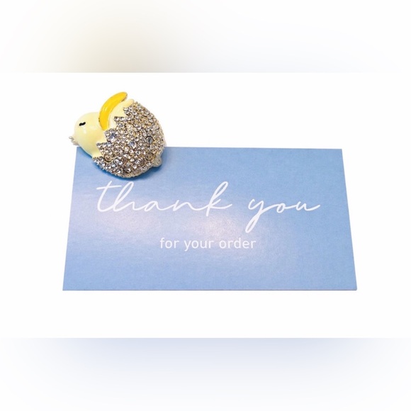 Rhinestone & Enamel Yellow Chick Hatching Egg Brooch - LAST ONE - Picture 4 of 4